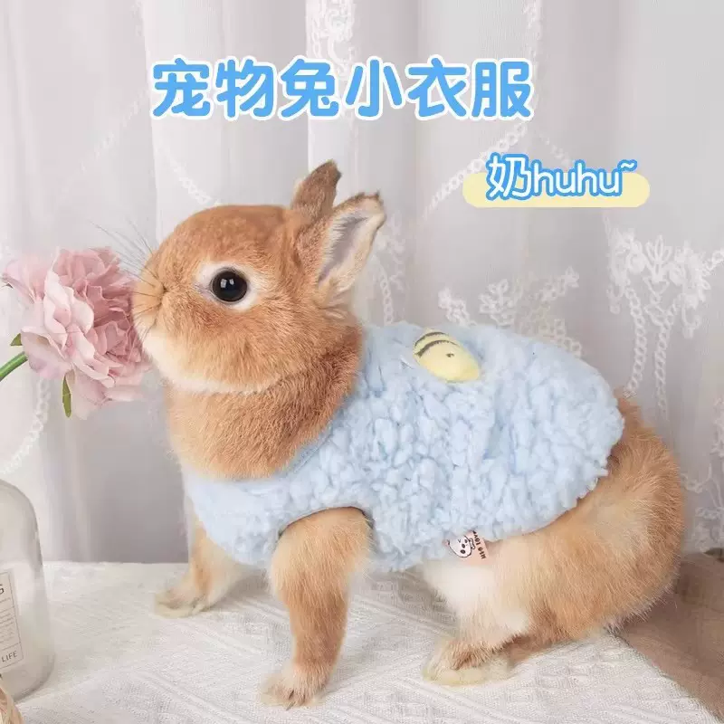 小宠衣服小兔冬季衣服加绒可爱兔兔背心秋冬茶杯犬小奶狗奶猫衣服