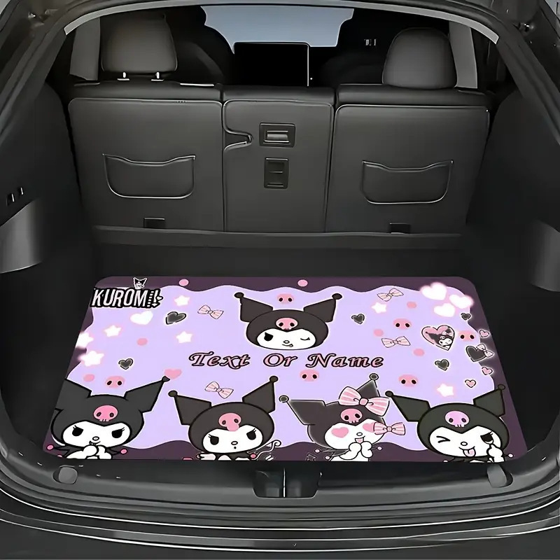 Hello Kitty cartoon anime crystal velvet dirt-resistant and wear-resistant trunk mat, car floor mat, easy to clean, dust-absorbing and dust-proof mat