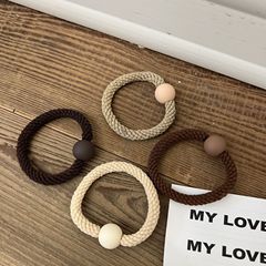 Basic Women's Hair Tie, Simple & Versatile Round Bead Hairband – Thick, Highly Elastic, Durable Rubber Band That Won’t Damage Hair, Perfect for Ponytails