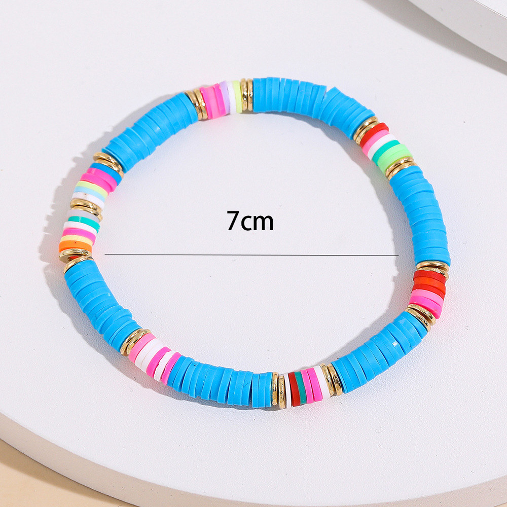 Bohemian style color soft pottery string elastic rope braceletpicture1