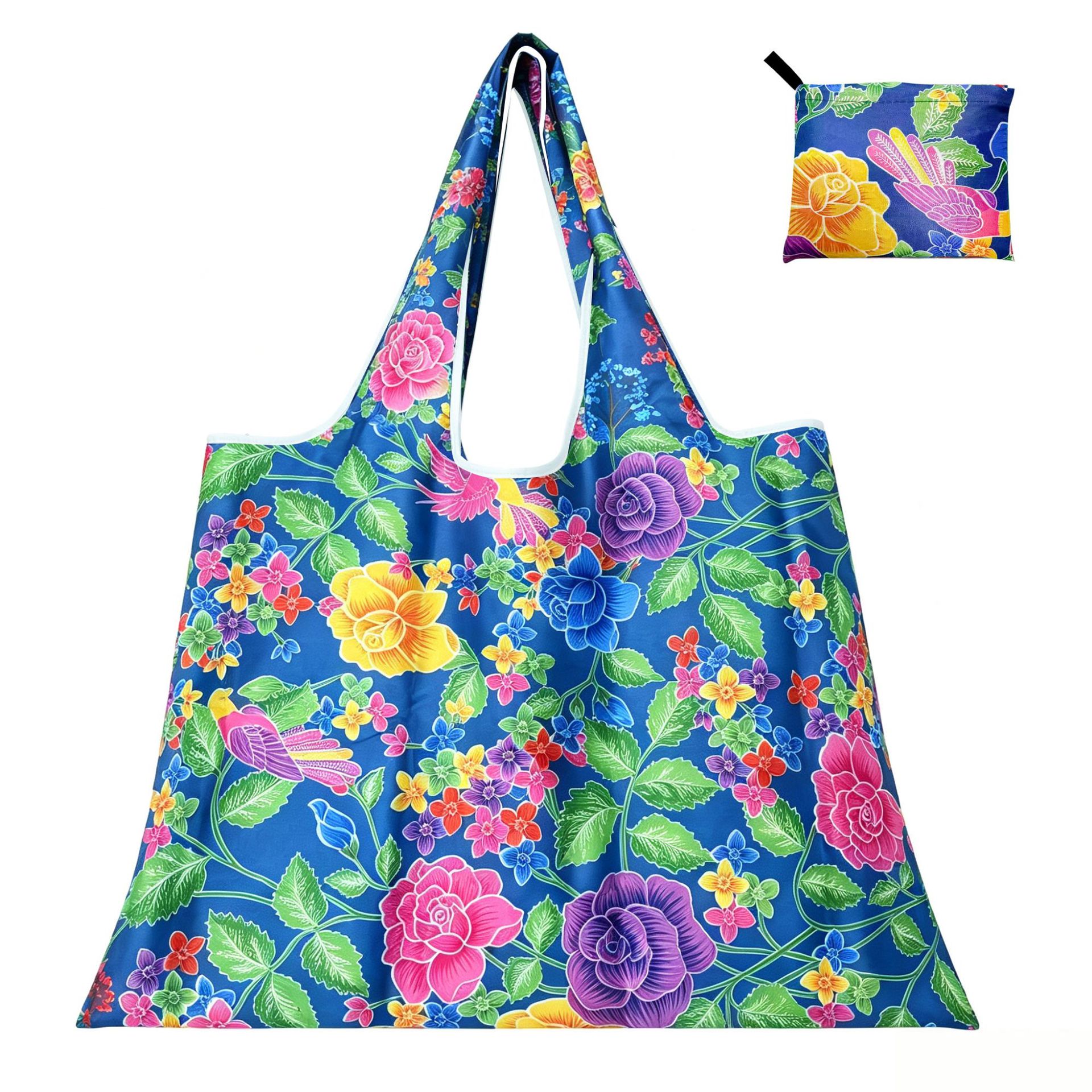 Nueva bolsa de compras plegable de gran capacidad en stock bolsa plegable de Protección Ambiental bolsa de almacenamiento portátil de impresión portátil creativa image 18
