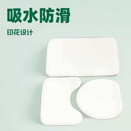 法兰绒地垫3D印花白坯浴室马桶地垫三件套吸水防滑地毯现货批发