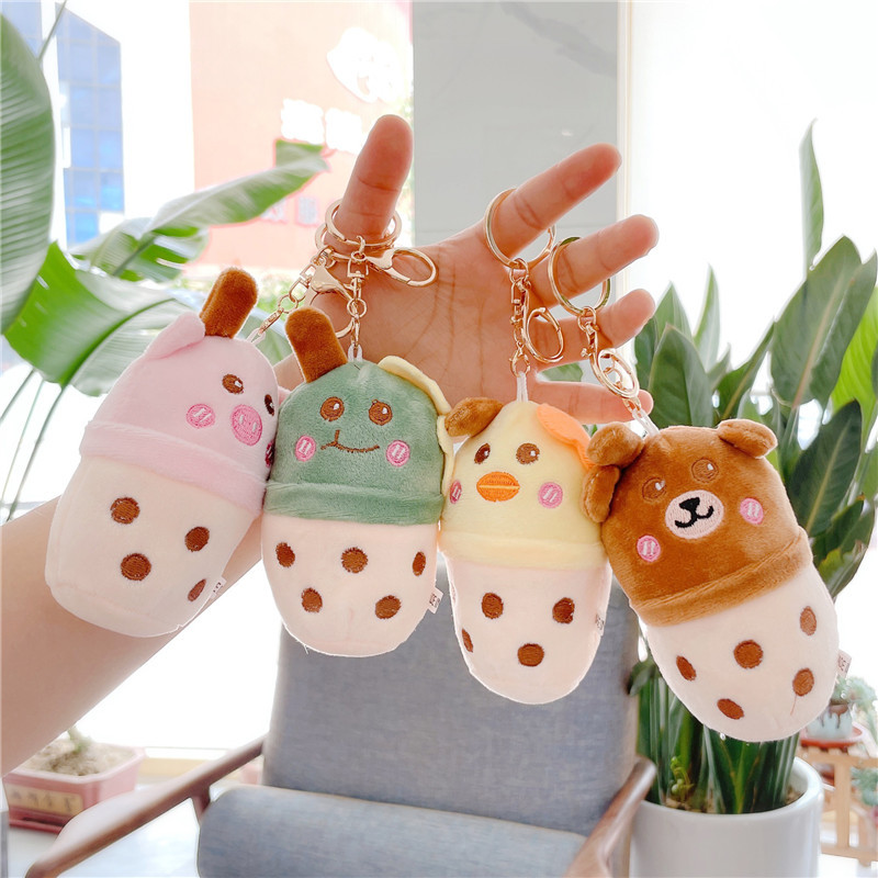 Cartoon Animal Feeding Bottle Cup Pendant Milky Tea Cup Doll Cute Bag Doll Ornaments Plush Toy display picture 1