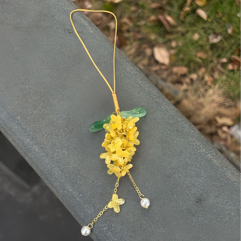 新款桂花手机绳流苏小清新包包挂坠时尚百搭挂绳设计感小众车载cc|undefined