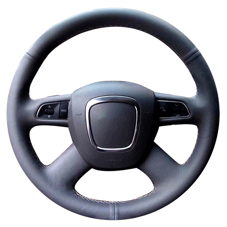 Hand-stitched steering wheel cover is suitable for Mercedes-Benz, BMW, Audi, Toyota, Honda, Nissan, Siyat modified car handle cover 009
