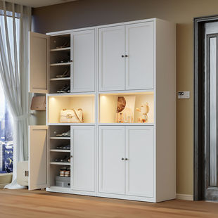 Household Steel Shoe Cabinet Doorway Entrance Entrance Integrated Floor Multi-Layer Dustproof Shoe Rack Wall Large Capacity Storage Cabinet