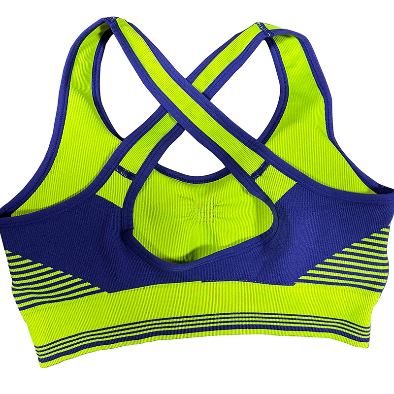 夏季新款撞色无缝瑜伽服裸感运动文胸跑步提臀瑜伽裤显瘦健身套装