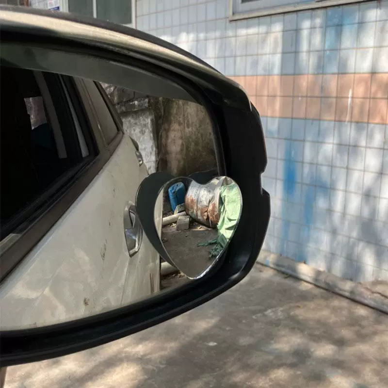 Автомобильное зеркало заднего вида в форме сердца без рамки, маленькое круглое дополнительное зеркало с высоким разрешением и широким полем зрения, универсальное