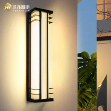 户外防水太阳能壁灯别墅大门口柱子外墙灯新中式室外庭院长条壁灯