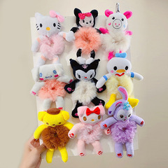 可愛卡通毛絨動物發圈不傷發頭飾兒童扎頭髮韓版發繩丸子頭皮筋