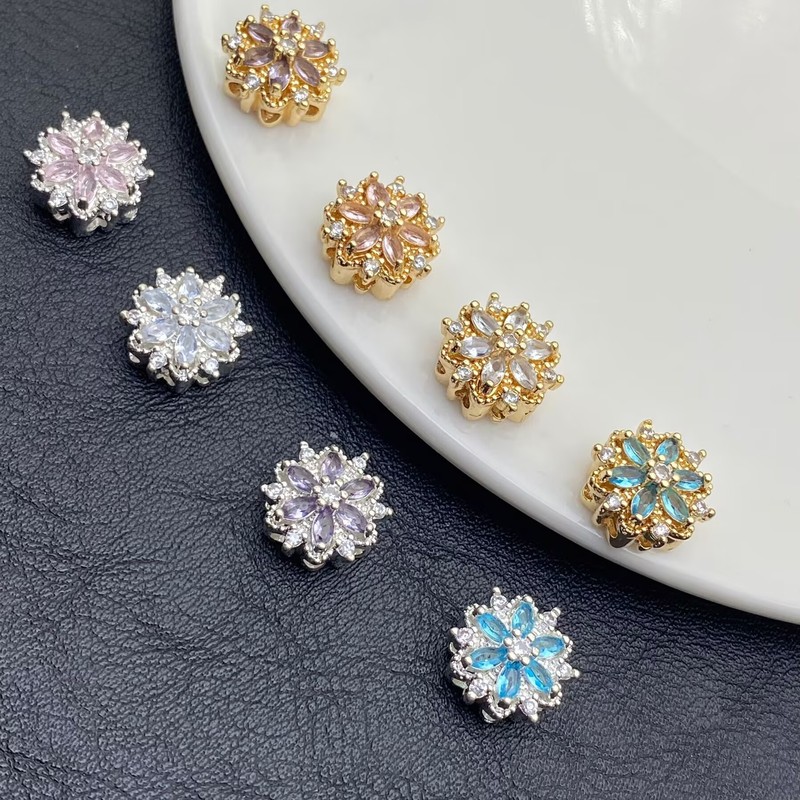 保色满钻芒星通孔魔盒穿珠手工水晶文玩手串手链DIY饰品配件串珠|undefined
