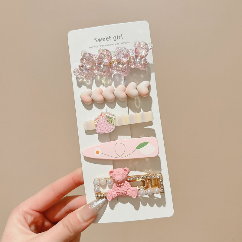 Clip de cabello de dibujos animados para bebés, cabello de bebés poco no lesiones, clip de cabello fetal, clip de tela para niñas, clip de cabello de sudor roto, adornamiento para el cabello