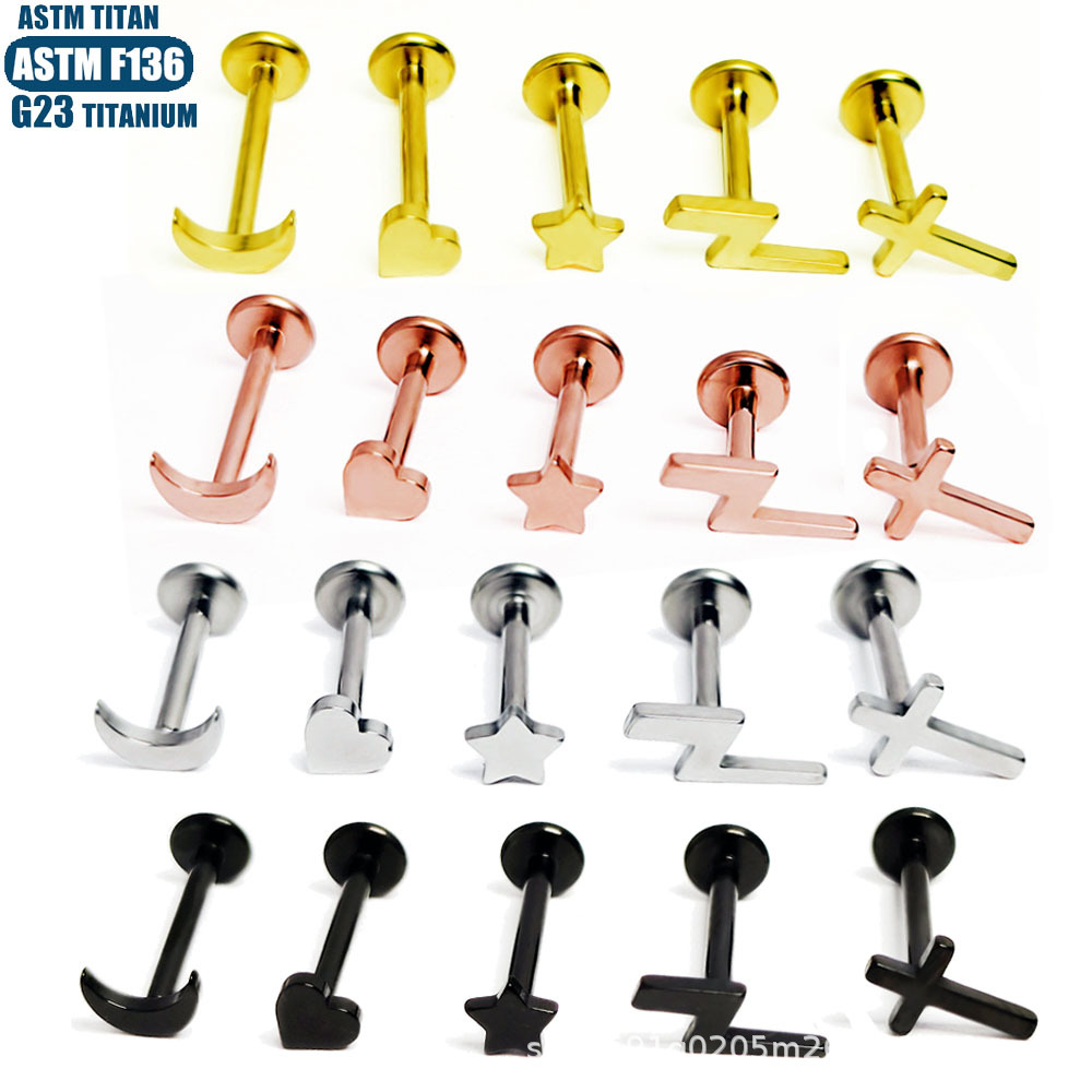 Labret stud lip piercing jewelry styling detail