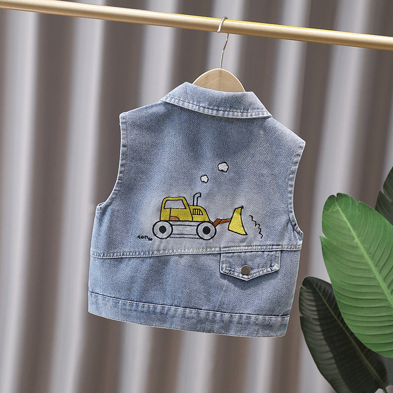 Children's Clothing Boys' Spring Vest 2026 New Spring and Autumn Style Small and Medium-Sized Kids' Vest Boys' Denim Vest Spring Fashion