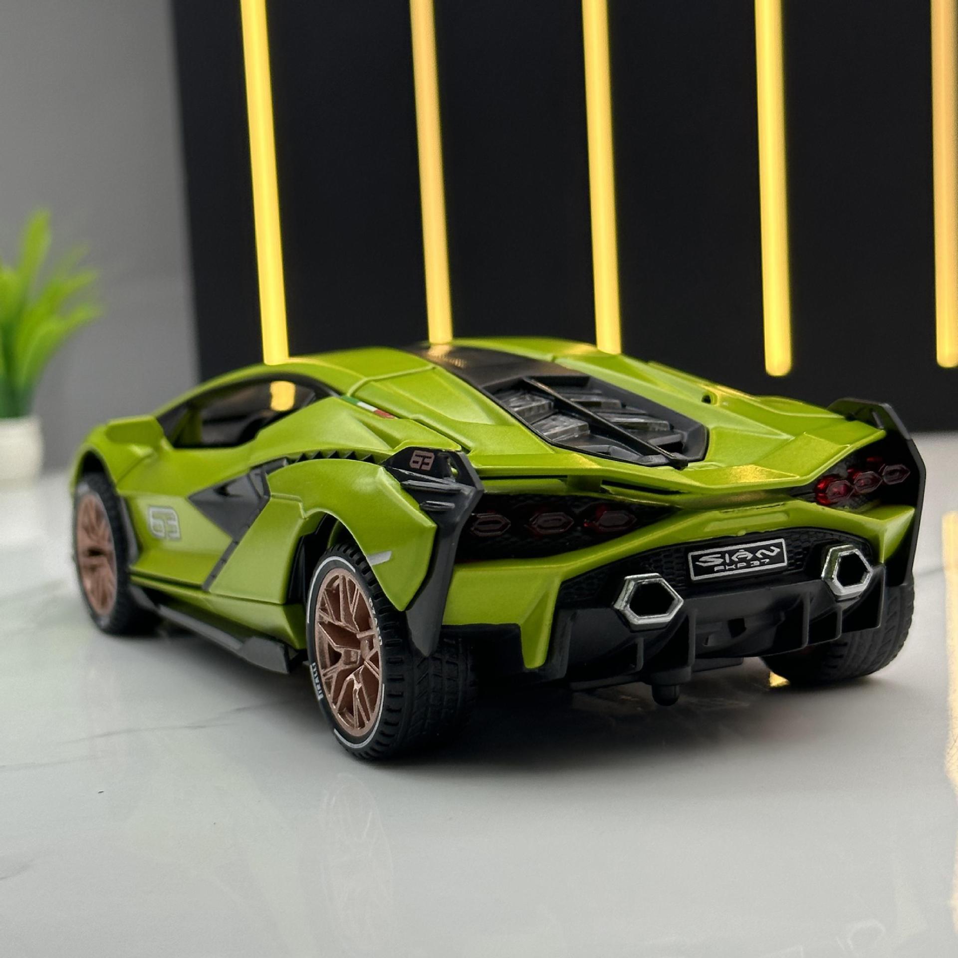 Nuevo Haodi aleación coche modelo 1:32 Lanbo rayo pista coche deportivo Tire hacia atrás sonido y luz puerta coche de juguete modelo Decoración