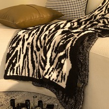 时尚豹纹毛毯被子软绵绵秋冬季加厚加密午睡盖毯高端保暖沙发毯子