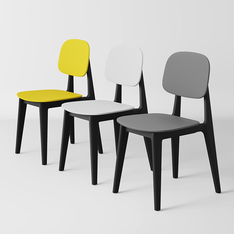 Nordic Macaron Creative Backrest Plastic Chair Home Light Luxury Dining Chair Restaurant Modern Simple Leisure Chair Stackable