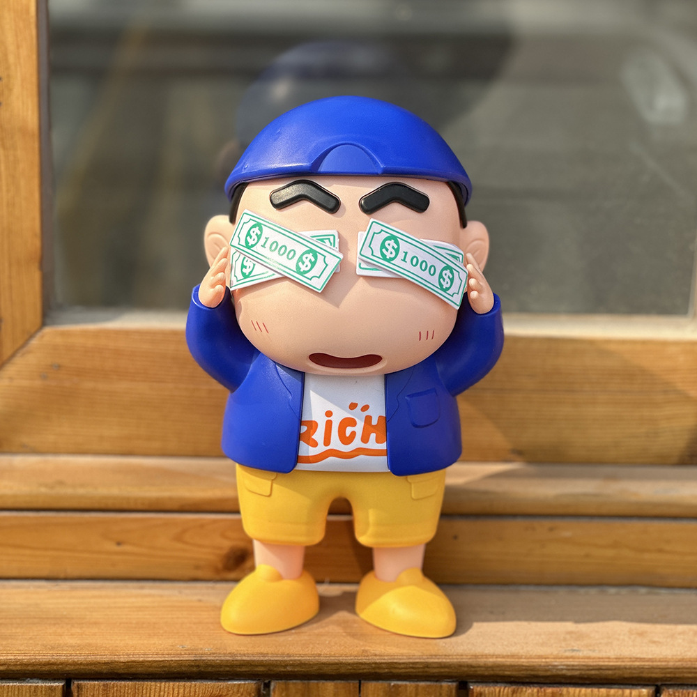 Adornos creativos domésticos, tirano local, dólar estadounidense, crayón Shin-chan, Yehara Shinzhisuke, modelo de figura de muñeca de coche al por mayor image 1
