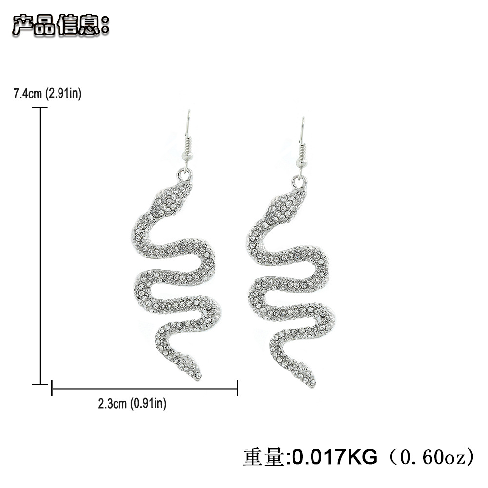 Fashion Micro Diamond-studded Snake-shaped Earrings display picture 1