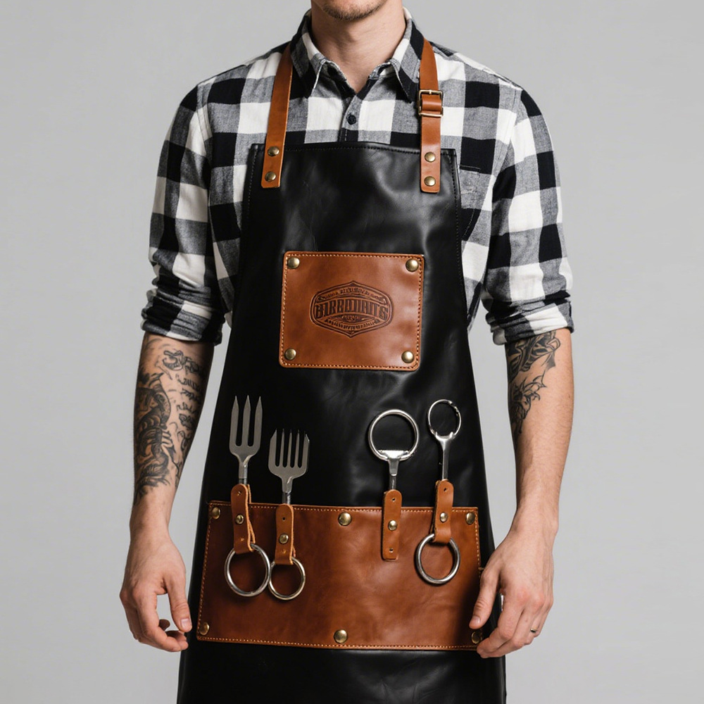 Transfronterizo PU delantal impermeable a prueba de agua a prueba de aceite acuático lavado de coches granja ropa de trabajo logo personalizado delantal hecho a mano al por mayor