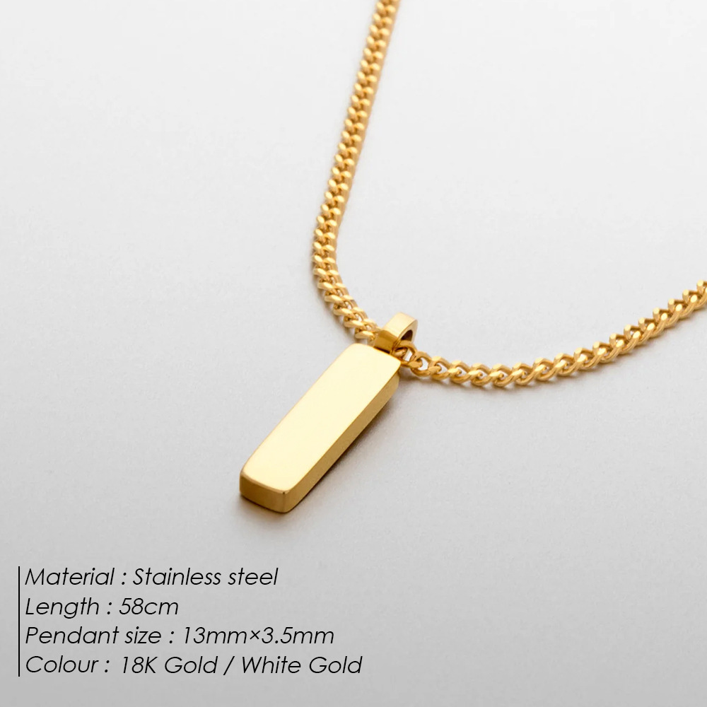 Solid Color Pattern Men's Vacation Classic Style Layered Necklaces Solid Color 316L Stainless Steel Waterproof Non Tarnish Surgical Steel Men Pendant Necklaces