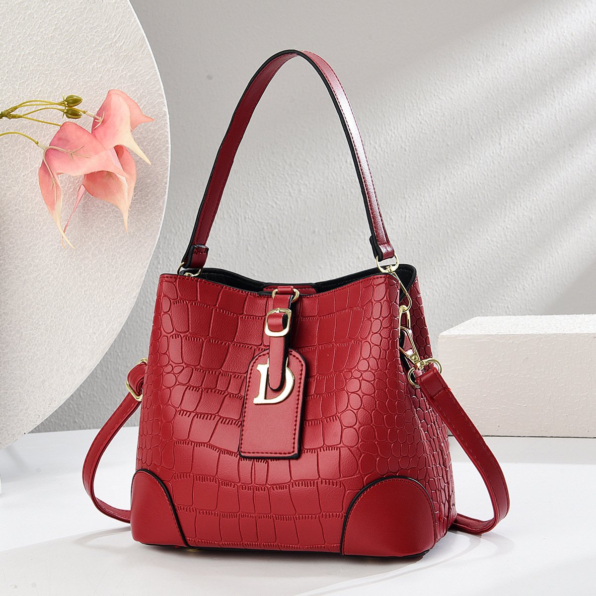 Bolsa de cubo bolsas de piedra bolsas de mano cocodrilo bolsas de hombro bolsas de comercio exterior bolsas al por mayor transfronterizas