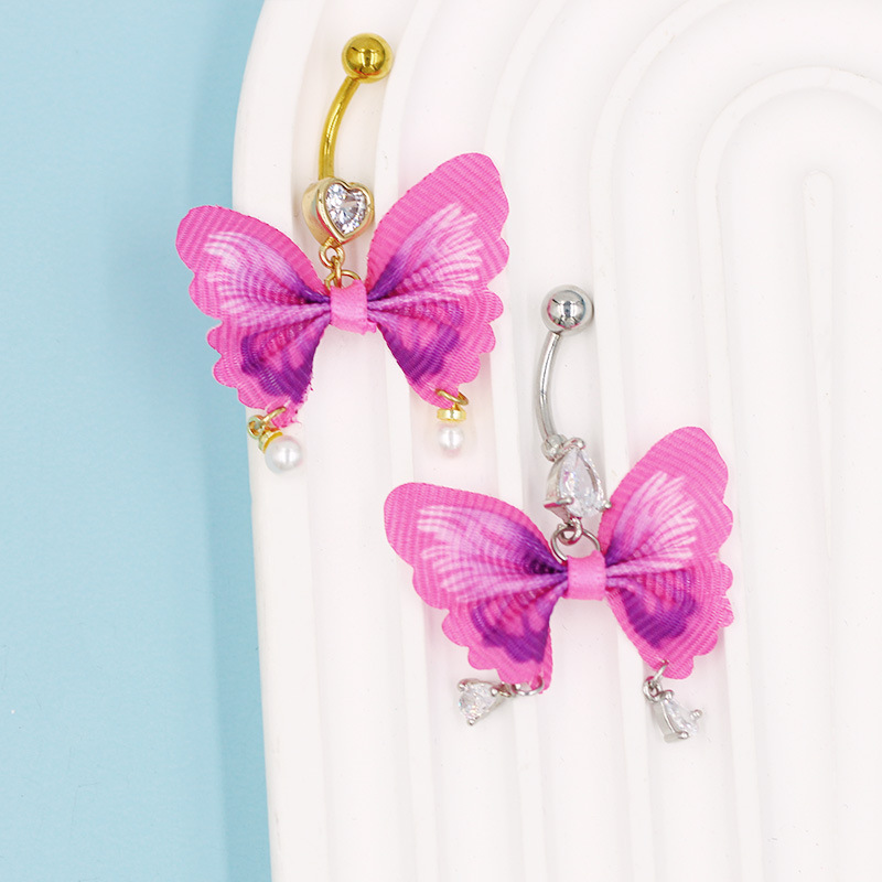 Bunter Schmetterling Bauchnabelpiercing Modeschmuck Damen_voghion.com