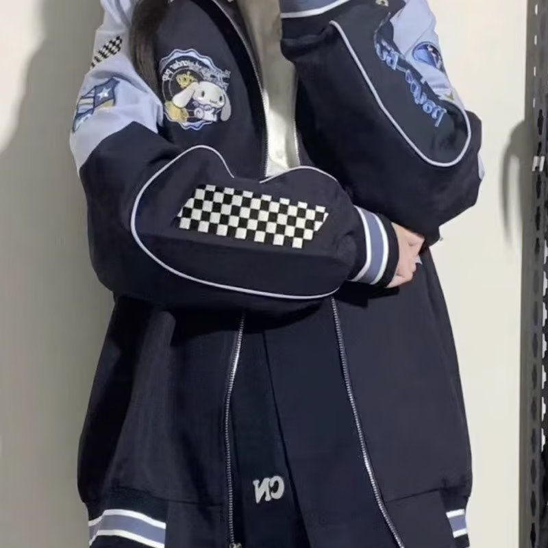 Uniforme de béisbol bordado hombres y mujeres de la misma chaqueta casual Otoño 2023 Nueva chaqueta americana de marca de moda suelta