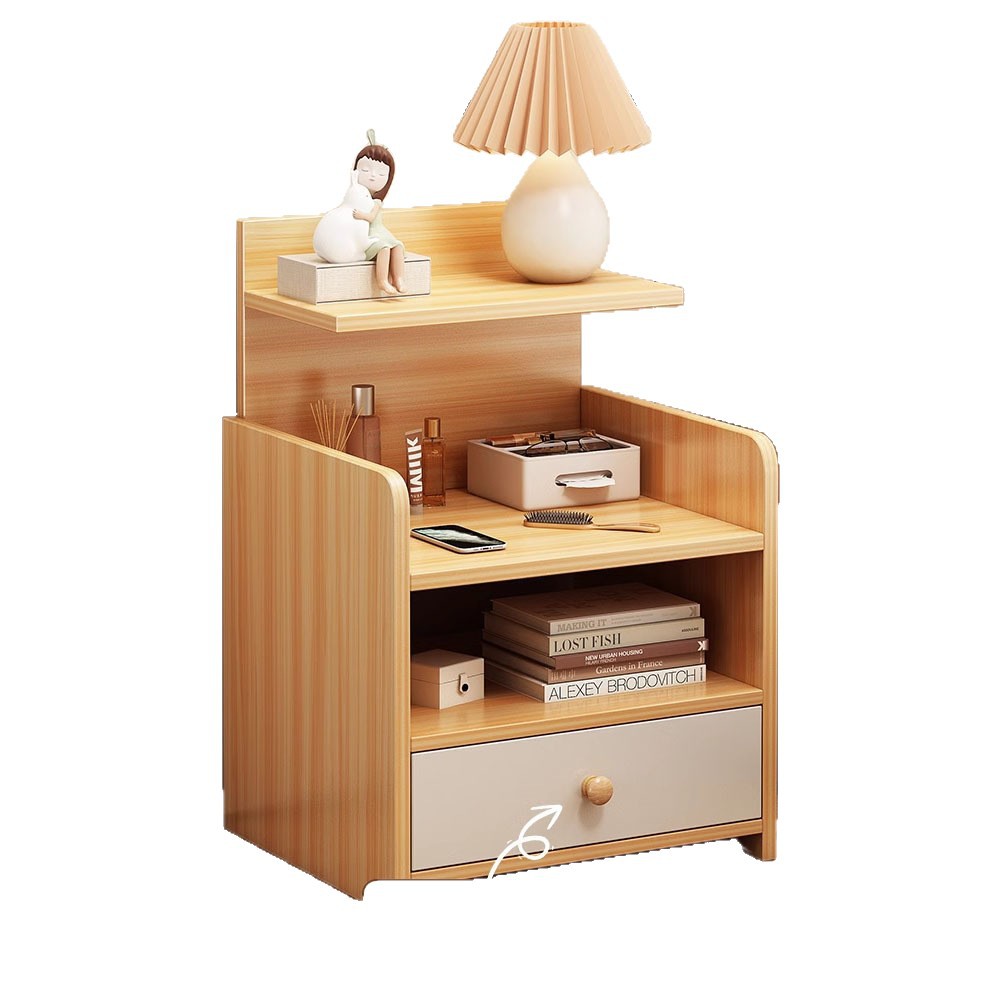 Mesa de cabecera simple, moderna, ligera, lujosa, alta sensación de gabinete de cabecera, dormitorio doméstico, pequeño gabinete de almacenamiento para alquiler de habitaciones