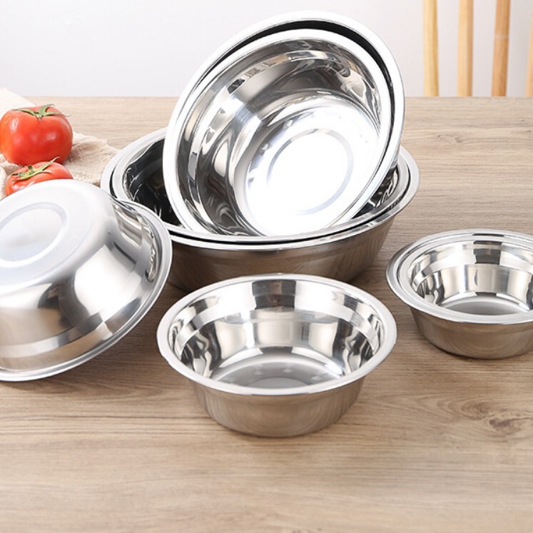 Direct selling food grade soup basin extra thick stainless steel soup basin household dish washing basin and basin pet can be set logo gift