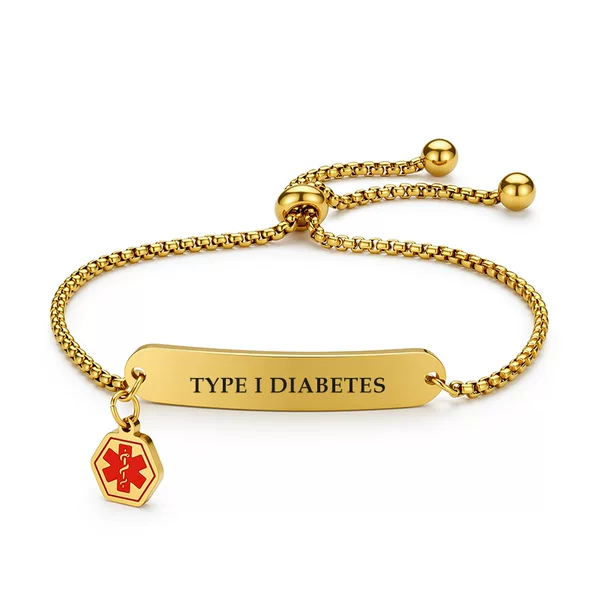Cross-Border Hot-Selling Fashionable Stainless Steel DIY Engravable Medical Warning Pull-Out Adjustable Emergency Identification Bracelet