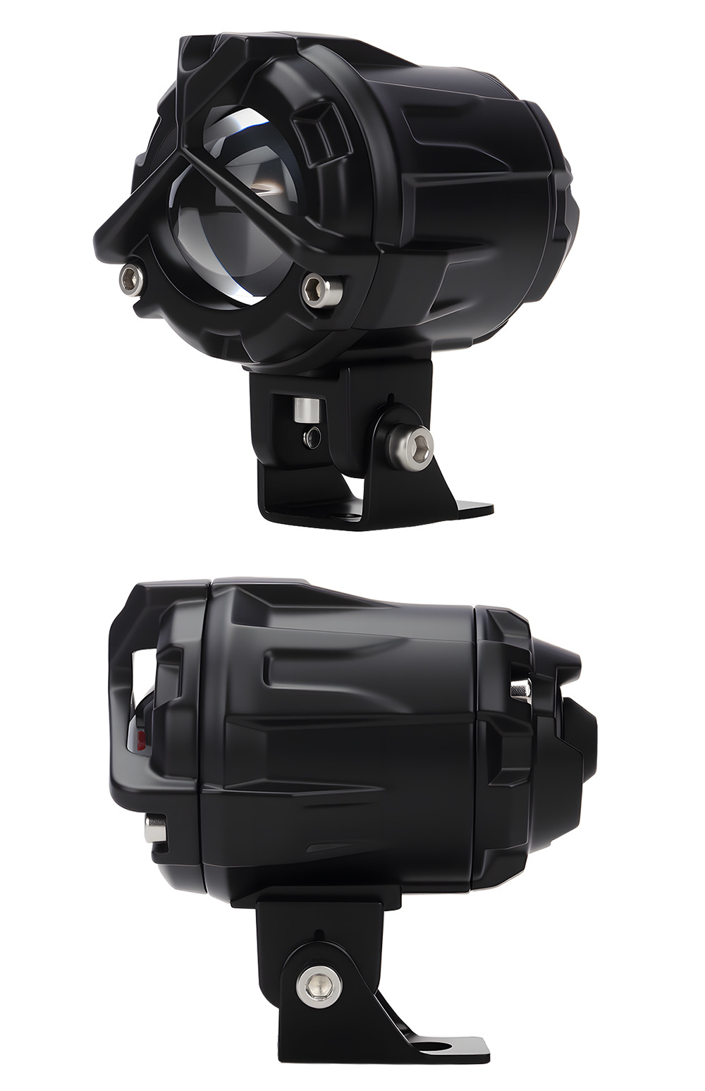 High-Brightness Motorcycle Led White-Yellow Flashing Red Devil Eye Spotlight Electric Vehicle High and Low Beam Paving Headlight Spotlight