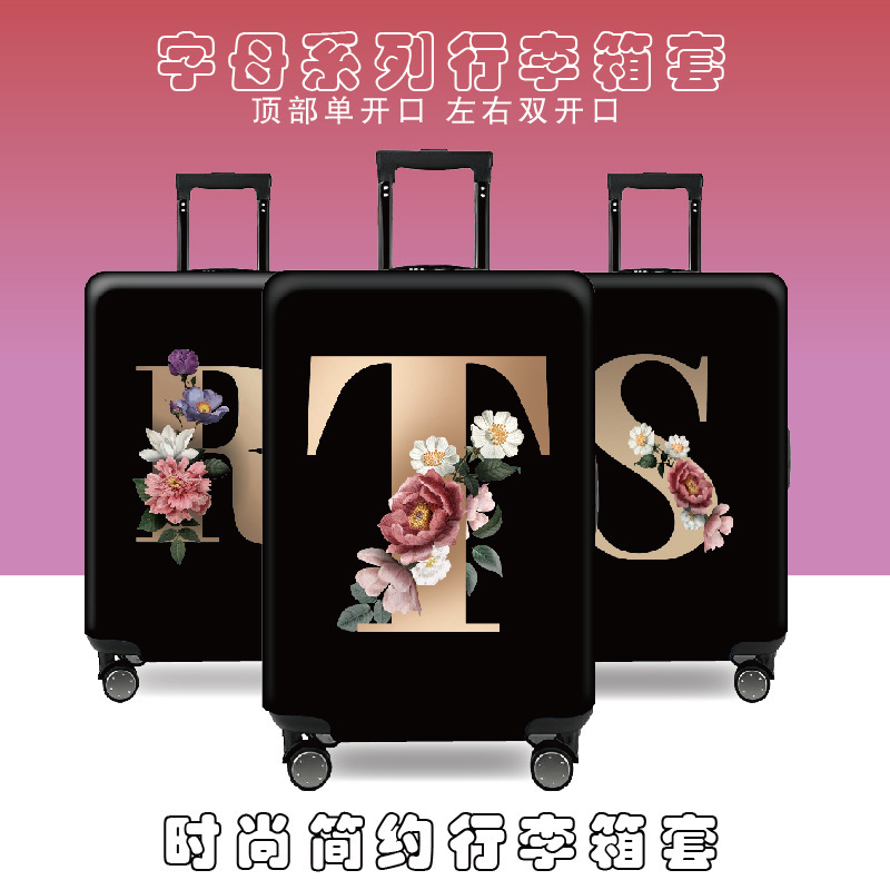 Thickened High Elastic Trolley Case Fashionable Simple Letter Black Zipper Protective Case Washable Luggage Case Thickened High Elastic Trolley Case Fashionable Simple Letter Black Zipper Protective Case Washable Luggage Case