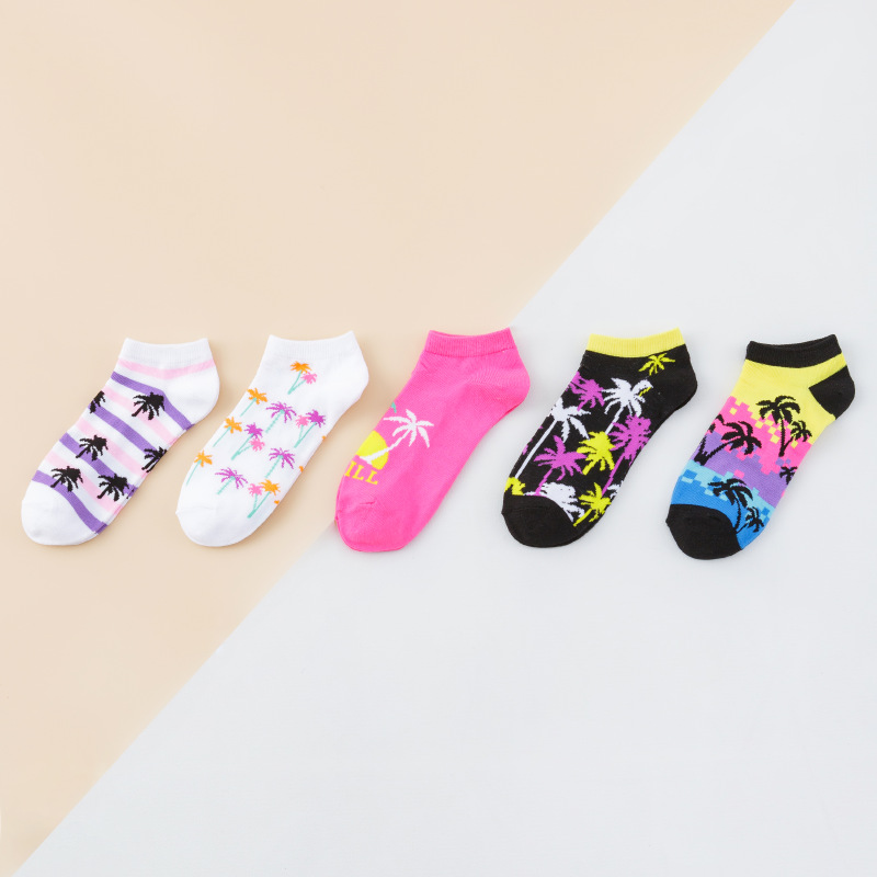 Cross-Border Socks for Men and Women, Short Socks for Spring and Summer, Thin Oil Painting Hawaiian Style, Trendy Fashion Men's Brand Ins Trendy Ankle Socks