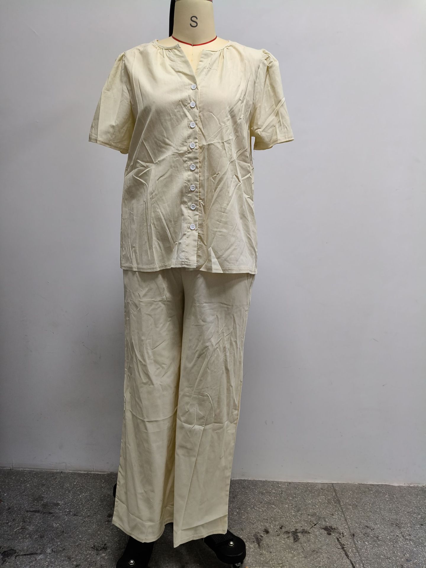 Women's Clothing Women's Imitation Cotton Linen V Neck Casual Suit Beach Vacation Style For Formal & Casual For Women_ecoleips.com