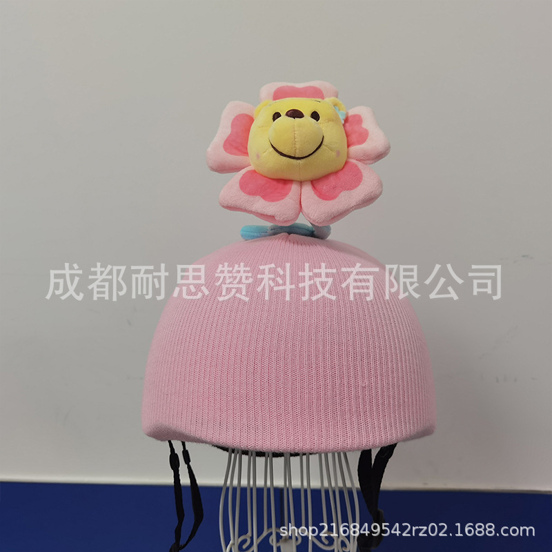 Cubierta de casco de esquí de dibujos animados lindo personalidad cálida placa única cubierta de casco de doble placa bicicleta muñeca cubierta decorativa a prueba de viento