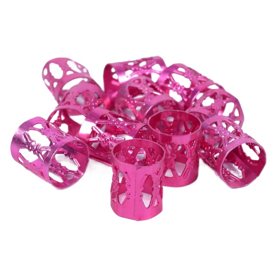 Hueco de aluminio en relieve sucio trenza hebilla sucio trenza pelo extensión anillo pelo trenzado brazalete