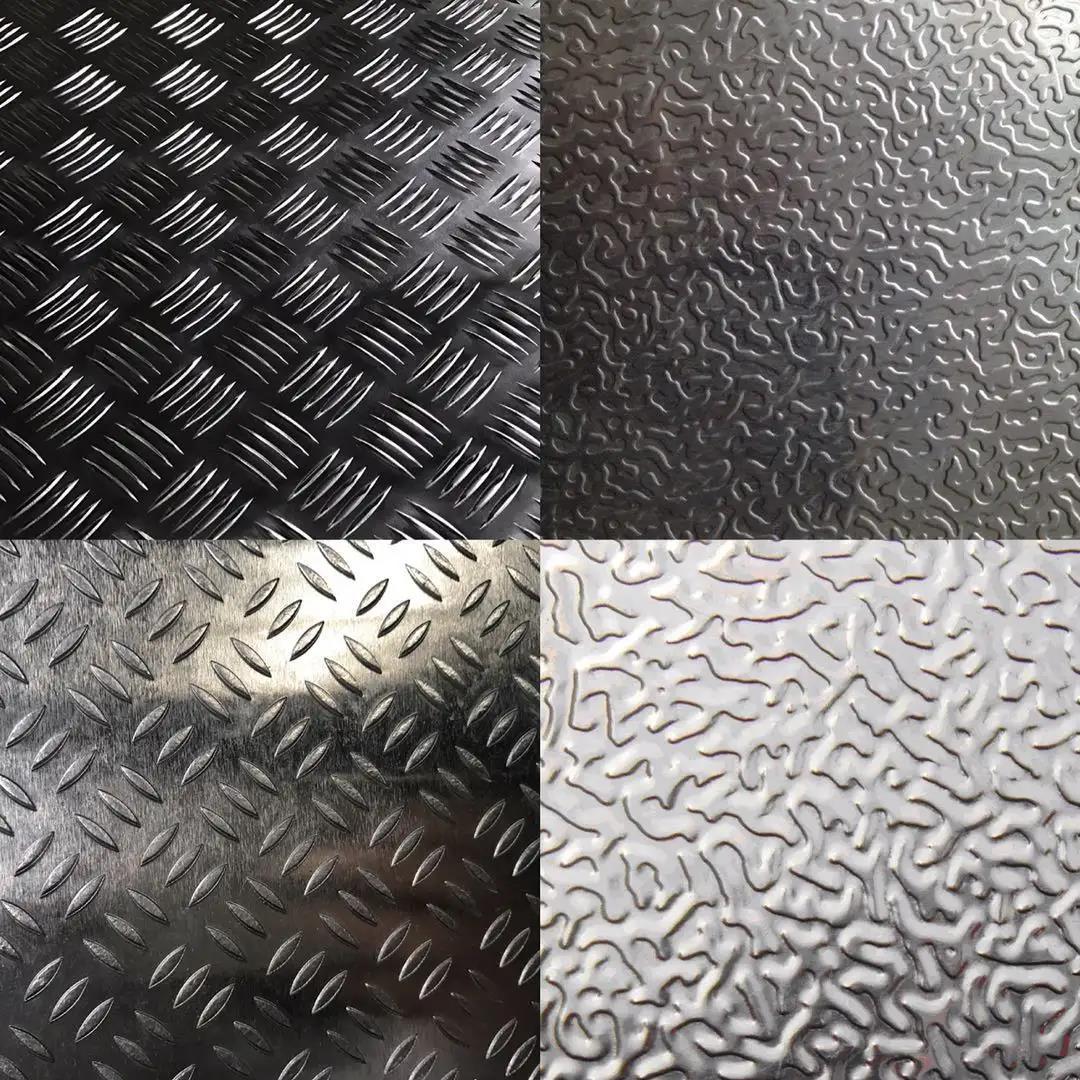 Placa de aleación de aluminio tipo lenteja, patrón, placa de aluminio, venta de bobina de aluminio, placa de aluminio recubierta de color, patrón antideslizante de cinco nervaduras, placa de aluminio en stock