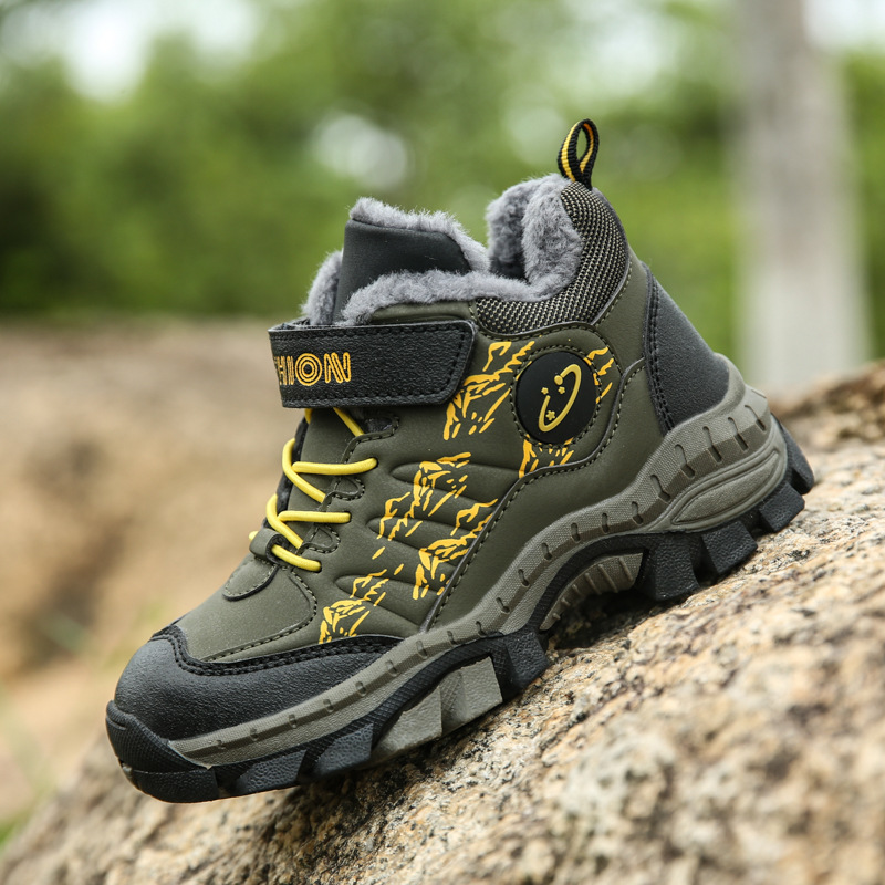 Boys' snow boots with velvet and thickening