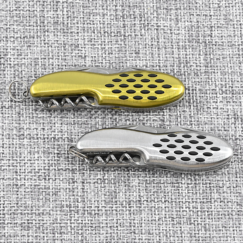 创意花生壳型刀不锈钢多功能折叠5开小刀广告促销礼品