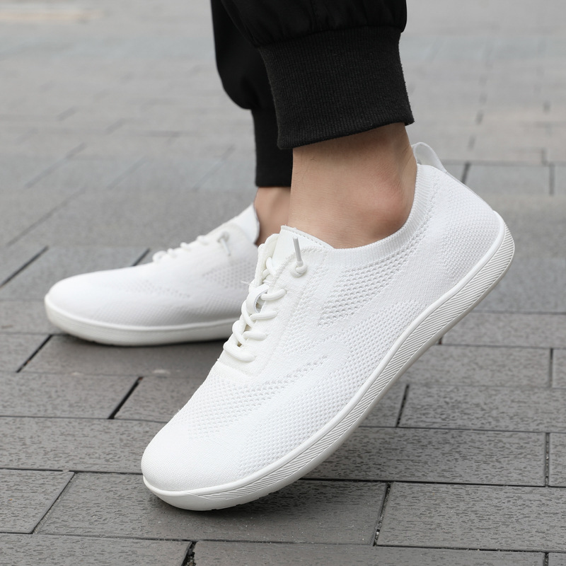-Wide plate minimalist barefoot non-slip wear-resistant knitted casual sneaker walking shoes tennis shoes breathable for men and women