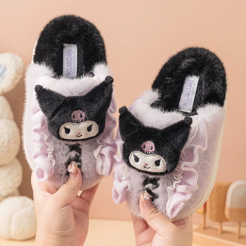 Родительский мультфильм кулуми детские хлопковые тапочки домашние домашние девушки плюшевые теплые нескользкие зимние тапочки женские