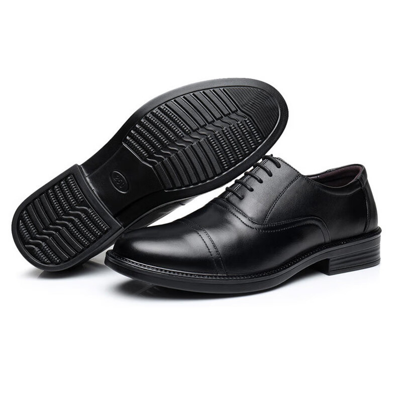 VLEN 英伦职业装单鞋工作鞋三接头皮鞋牛皮正装商务男鞋6KV绝缘鞋