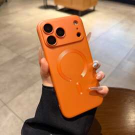 适用iPhone17磁吸手机壳金属漆苹果16pro全包镜头膜15P防摔保护套