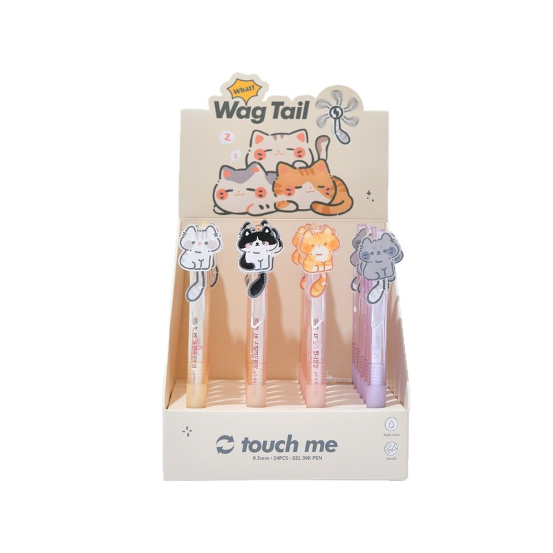 晨兮10588新品猫咪尾巴按动笔0.5黑考试专用顺滑萌趣设计防滑握笔|undefined