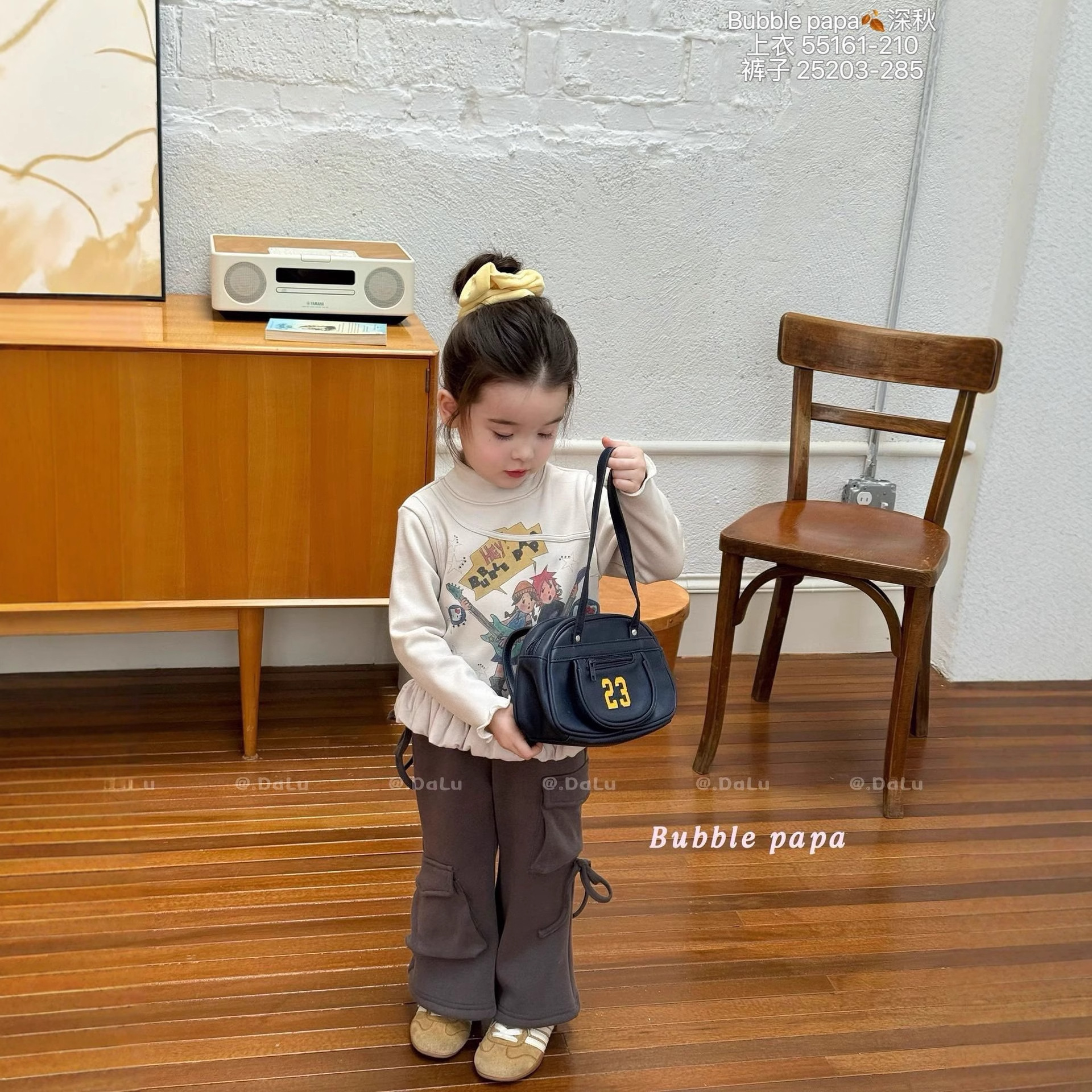 Bubble女童裤子时尚百搭喇叭裤子2025秋冬甜美新款洋气裤子25203