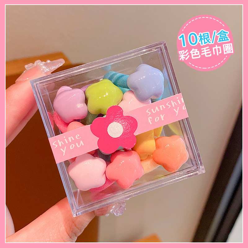 Banda de goma de dibujos animados para niños La alta elasticidad de la niña no hace daño al cabello Accesorios para el cabello Banda de goma estrella de la niña Tocado de princesa para bebés