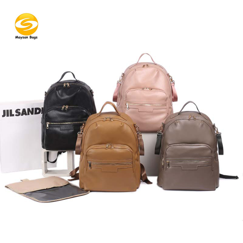 2021新款妈咪包PU妈咪背包母婴包送隔尿垫挂钩便携妈咪包休闲背包|ms