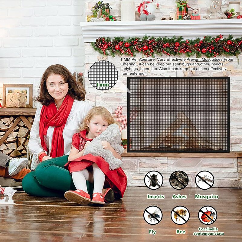 Fireplace screen safety net door fireplace mesh curtain fireplace safety barrier fireplace cover fireplace door Fireplace screen safety net door fireplace mesh curtain fireplace safety barrier fireplace cover fireplace door