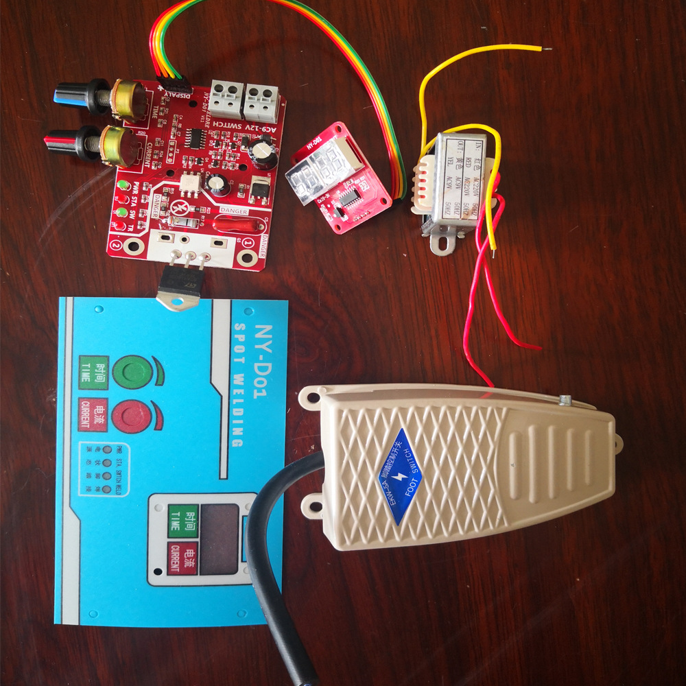 NY-D01 panel de control de la máquina de soldadura por puntos kit DIY ajustar el tiempo actual controlador de la máquina de soldadura por puntos pantalla digital